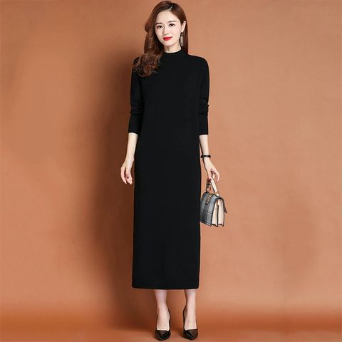 Đầm Len Dáng Dài Cổ Lọ Basic Thanh Lịch VH69