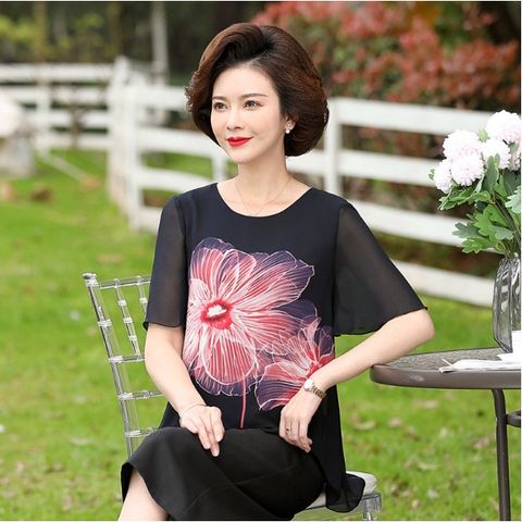Áo Thun Voan Hè Sang Trọng Mềm Mát Cho Mẹ SM21