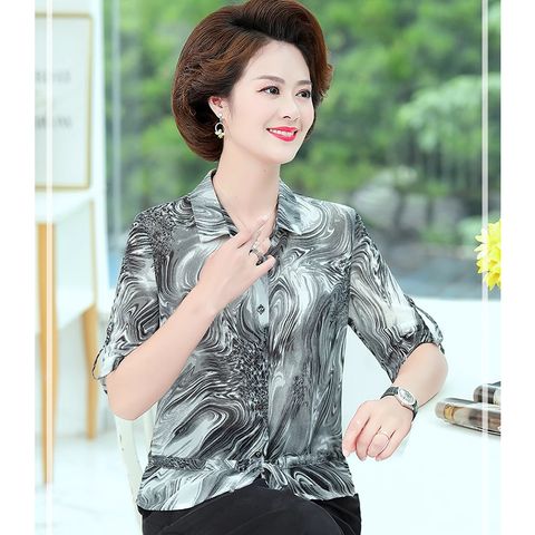 (THANH LÝ) Áo Sơ Mi Voan Sang Trọng Cho Mẹ SM47