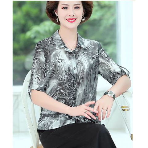 (THANH LÝ) Áo Sơ Mi Voan Sang Trọng Cho Mẹ SM47