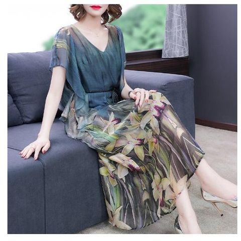 Đầm Lụa Hoa Pháp Dự Tiệc Sang Chảnh VH59