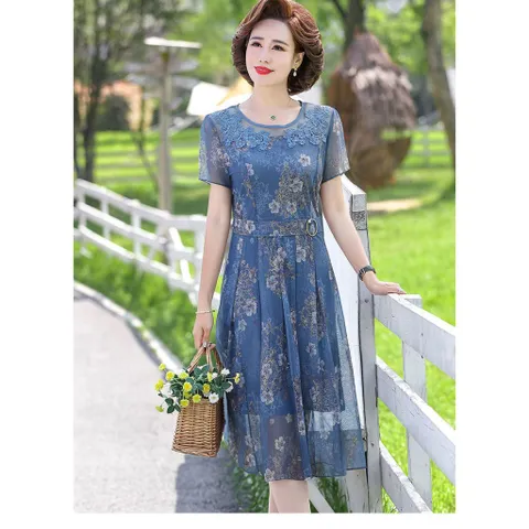 Đầm Hoa Trung Niên Lịch Sự VH28
