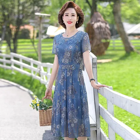 Đầm Hoa Trung Niên Lịch Sự VH28