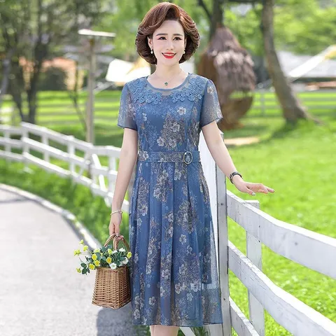 Đầm Hoa Trung Niên Lịch Sự VH28