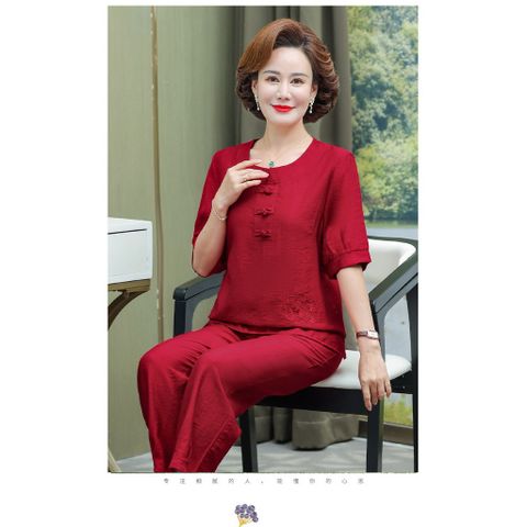 Bộ Đồ Trung Niên Thời Trang Dạo Phố Thanh Lịch AB02