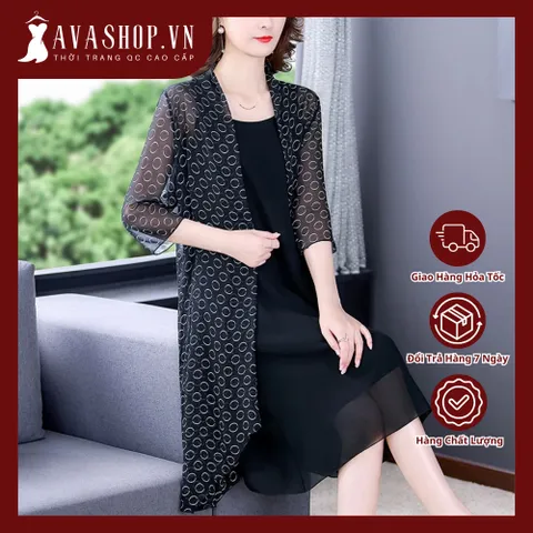Đầm Voan Lụa Trung Niên Sang Trọng VH45