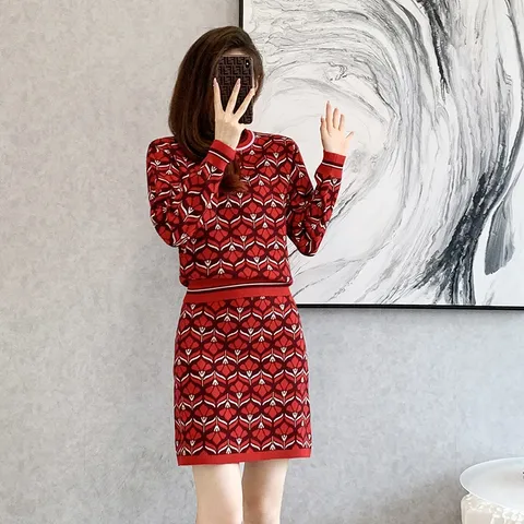 Set Đầm Len Dệt Kim Thời Trang Cao Cấp AL56