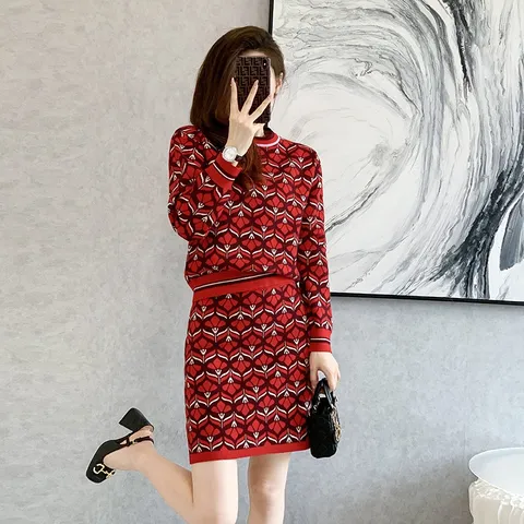 Set Đầm Len Dệt Kim Thời Trang Cao Cấp AL56