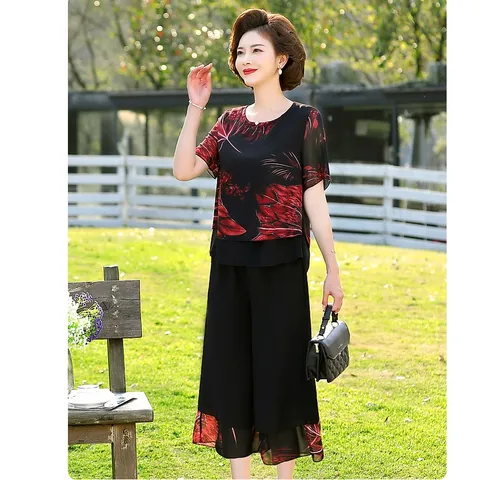 Bộ Đồ Hoa Trung Niên Cho Mẹ AB53