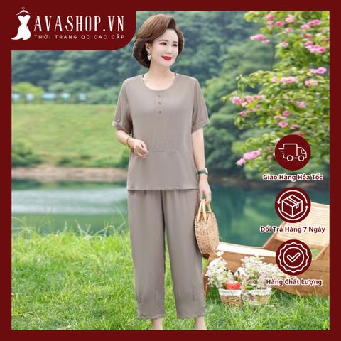 Bộ Đồ Lụa Cotton Mềm Đẹp Cho Mẹ AB29