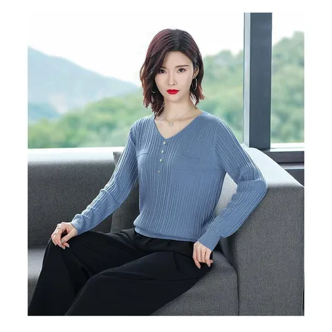 Áo Len Lụa Mỏng Dệt Kim Giản Dị AL10