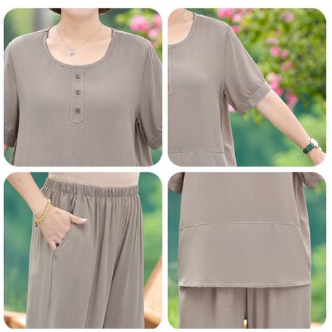 Bộ Đồ Lụa Cotton Mềm Đẹp Cho Mẹ AB29