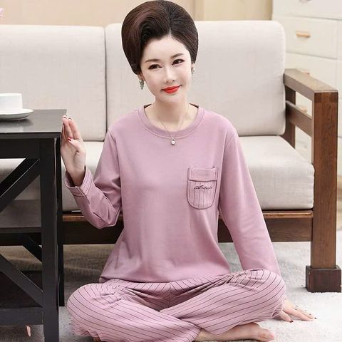 Bộ Đồ Ngủ Ngắn Tay Bằng Cotton Cho Mẹ AB03