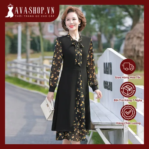 (THANH LÝ) Đầm Trung Niên Hoa Lịch Sự VH19