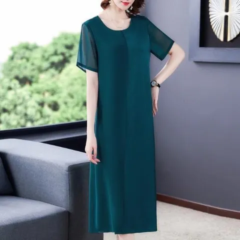 Đầm Lụa Trung Niên Cách Tân Sang Trọng VH53