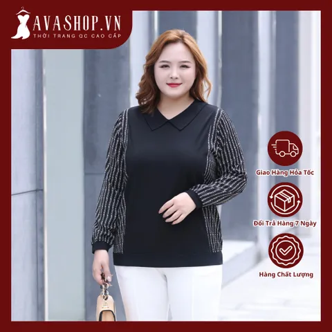 Áo Thun Dài Tay Lịch Sự Cho Mẹ Béo SM03