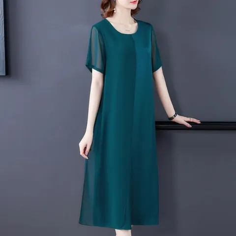 Đầm Lụa Trung Niên Cách Tân Sang Trọng VH53