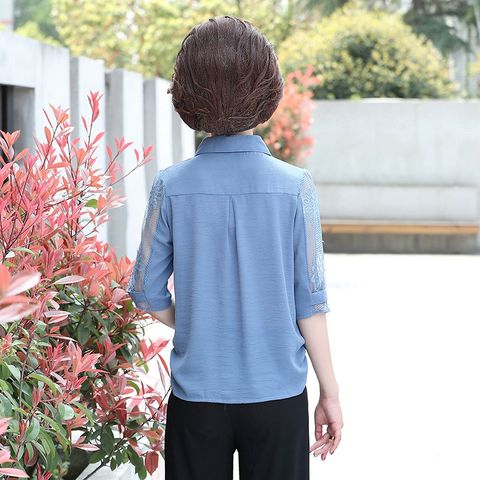 Bộ Đồ Trung Niên Tay Lỡ Phối Ren Sang Trọng AB12