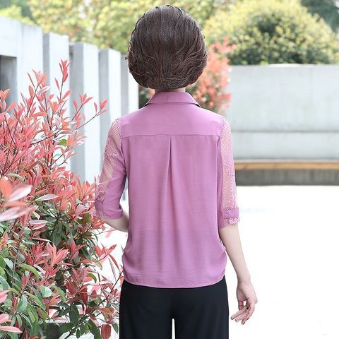 Bộ Đồ Trung Niên Tay Lỡ Phối Ren Sang Trọng AB12