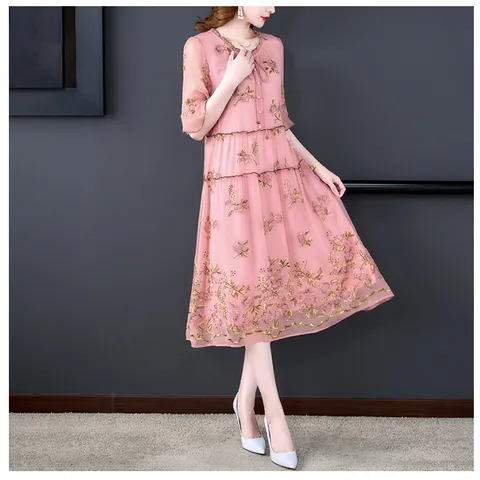 Đầm Thêu Hoa Dự Tiệc Sang Trọng VH95