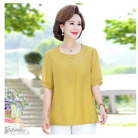 (THANH LÝ) Áo Thun Kiểu Trung Niên Lanh Cottton Mềm Mát SM48