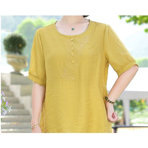 (THANH LÝ) Áo Thun Kiểu Trung Niên Lanh Cottton Mềm Mát SM48