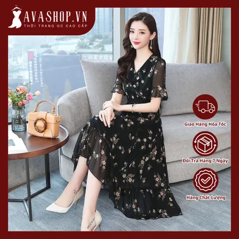 Đầm Voan Hoa Nữ Dáng Xòe Thanh Lịch VH01