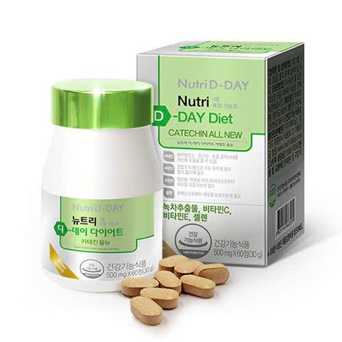 (Hàn Quốc) Viên Hỗ Trợ Giảm Cân Chiết Xuất Trà Xanh Nutri D-Day Catechin Kiểm Soát Cân Nặng Giảm Mỡ  Cho Vóc Dáng Thon Gọn