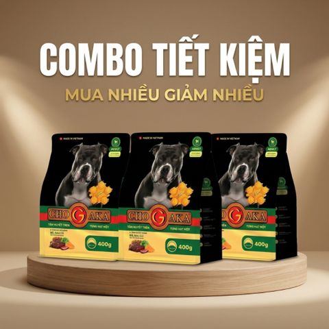 Combo 3 Túi Chogaka ADULT - Vị Bò & Rau Củ 25% đạm