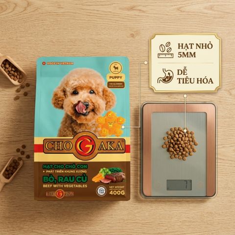 Combo 3 Túi Chogaka PUPPY - Vị Bò & Rau Củ 28% Đạm