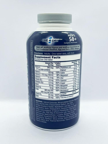 One A Day cho nam trên 50 One A Day Men’s 50+ Multivitamin 300 viên (Mẫu mới)