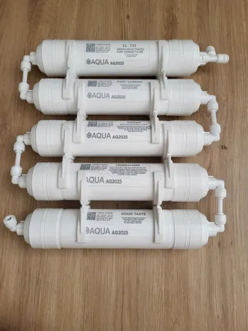 Combo 5 Lõi Lọc Chức Năng AQUA 56789 - GAC-T33, Post Carbon, Maifan, Mineral, Nano Silver - Thay Thế Máy Lọc Nước RO Chính Hãng