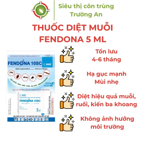 Thuốc diệt muỗi FENDONA diệt muỗi hiệu quả tồn lưu lâu hàng BASF (Đức) gói 5ml