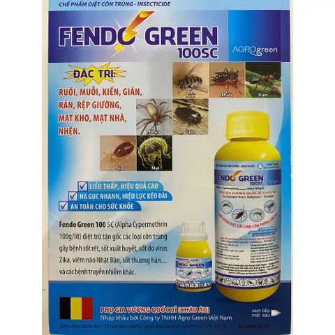 Thuốc diệt rệp giường FENDO GREEN 100 SC phụ gia từ vương quốc Bỉ xuất xứ Việt Nam chai 50ml