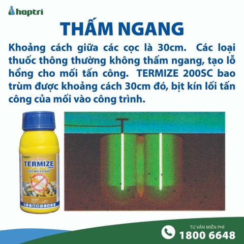 Thuốc diệt mối TERMIZE 200SC, không mùi, diệt cả đàn mối, chuyên dụng cho công trình xây dựng, chai 50ml