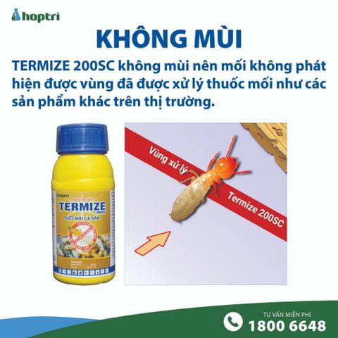 Thuốc diệt mối TERMIZE 200SC, không mùi, diệt cả đàn mối, chuyên dụng cho công trình xây dựng, chai 50ml