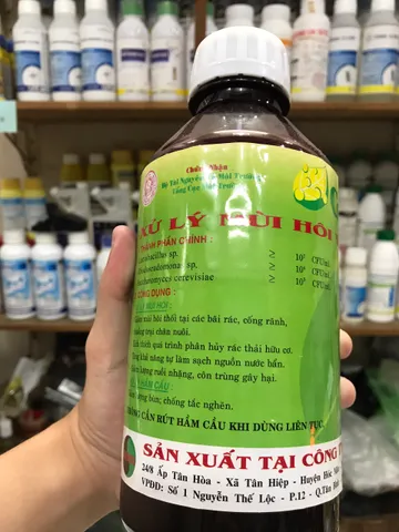 Thuốc xử lí mùi hôi, nước thải GEM K, chuyên xử lí cống rãnh gia đình, chuồng trại, xuất xứ Việt Nam, chai 1 lít 769385