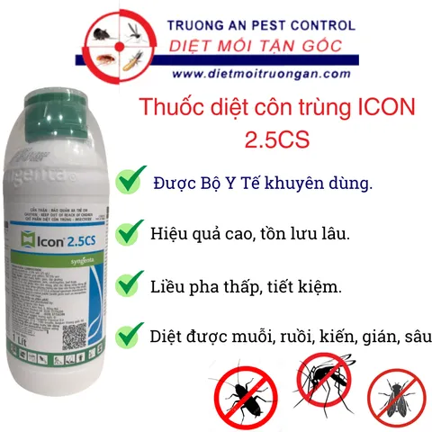 Thuốc diệt côn trùng ICON 2.5 CS (diệt muỗi, mạt, kiến, gián, sâu, ruồi,...), chai 1 lít, sản xuất tại Vương Quốc Bỉ 769386