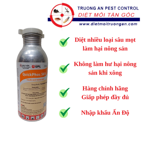 Thuốc xông mọt nông sản Quickphos 56%, diệt tất cả sâu mọt nông sản, dạng viên nhỏ 0.6 g, chai 1kg, gồm 1.667 viên 769387