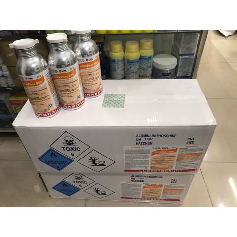 Thuốc xông mọt nông sản Quickphos 56%, diệt tất cả sâu mọt nông sản, dạng viên nhỏ 0.6 g, chai 1kg, gồm 1.667 viên 769387
