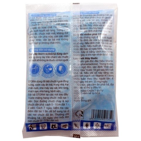 Thuốc diệt, trừ chuột STORM gây xuất huyết nội tạng chuột, chuột chết vì mất máu (túi 20 viên) - Sản phẩm của BASF. 769395