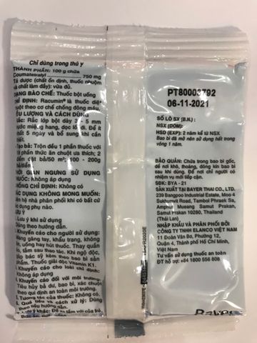 Thuốc diệt chuột, trừ chuột làm vỡ nội tạng chuột RACUMIN (20g) - Sản phẩm của Bayer. 769398