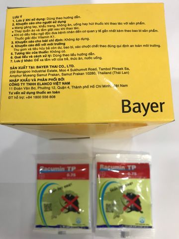 Thuốc diệt chuột, trừ chuột làm vỡ nội tạng chuột RACUMIN (20g) - Sản phẩm của Bayer. 769398