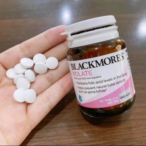 Viên uống Bổ Sung Acid Folic [Vitamin B9] Blackmores Folate 500 mcg 90 viên - Hỗ Trợ Sức Khoẻ Sinh Sản cho Phụ Nữ Mang Thai - S/P Chuẩn Úc