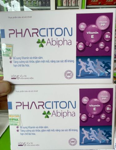 PHARCITON Abipha,viên uống bổ sung vitamin và nhân sâm cho cơ thể,hộp 60viên