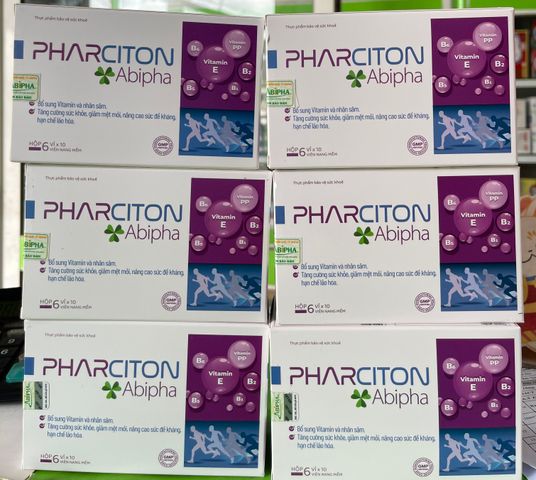 PHARCITON Abipha,viên uống bổ sung vitamin và nhân sâm cho cơ thể,hộp 60viên