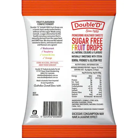 DOUBLE'D Candy 90g Kẹo Dẻo Không Đường Đóng Gói Từng Viên