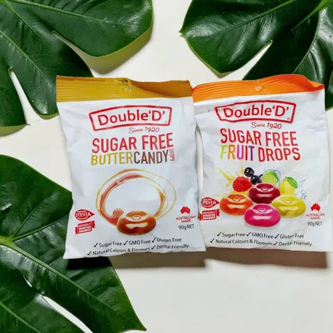Kẹo DOUBLE'D Sugar Free 90g Vị Bơ Trái Cây Thơm Mềm