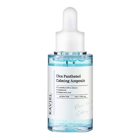 Tinh chất làm dịu, giảm sưng viêm và phục hồi da Raviel Cica Panthenol Calming Ampoule 30ml Cận Date (04/12/2026)