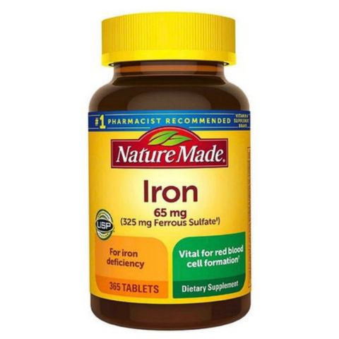 Viên uống Bổ Sung Sắt Nature Made Iron 65 mg - Tăng Cường Hệ Miễn Dịch - Ngăn Ngừa & Cải Thiện Tình Trạng Thiếu Máu - S/P Chuẩn Mỹ
